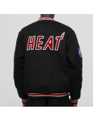 Miami Heat Hardwood Classics Black Varsity Wool Jacket