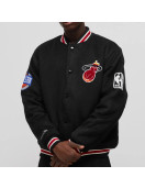 Miami Heat Hardwood Classics Black Varsity Wool Jacket