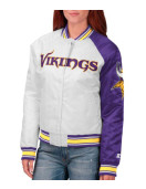 Minnesota Vikings Starter Satin White and Purple Jacket