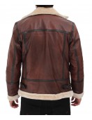 Mitchel Brown Shearling Bomber Leather Jacket