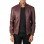 Abstract Maroon Leather Jacket