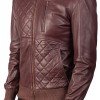 Abstract Maroon Leather Jacket