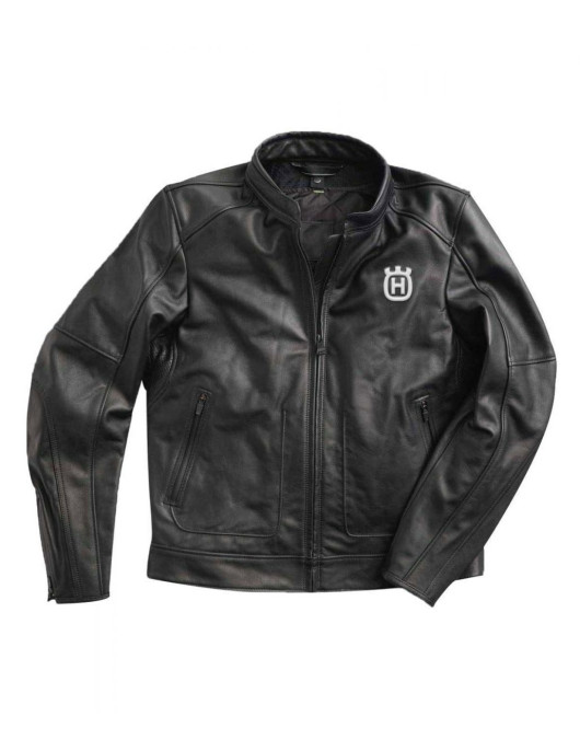 Motorcycle Husqvarna Black Leather Jacket