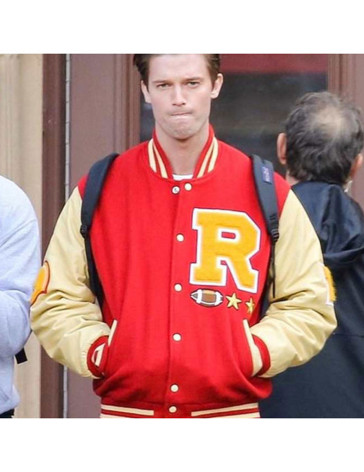 Moxie Mitchell Red and Off-White Letterman Jacket