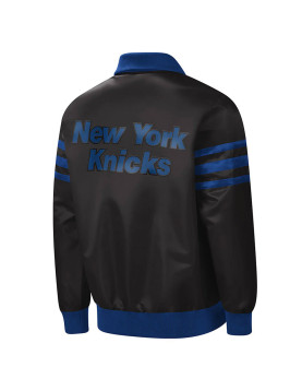 NY Knicks Captain Black Varsity Satin Jacket
