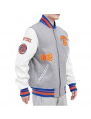 NY Knicks Old English Varsity Jacket
