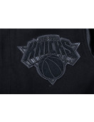 NY Knicks Wool/Leather All Black Varsity Jacket