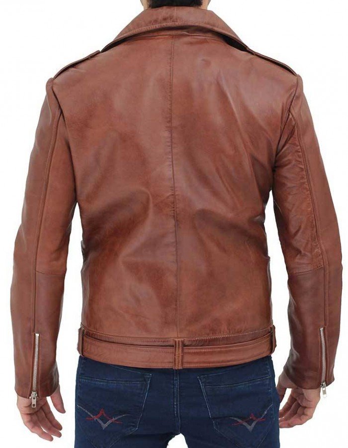 Negan Mens Brown Leather Motorcycle Jacket Negan Mens Brown Leather Motorcycle Jacket