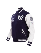 New York Yankees Retro Classic Off White Wool Varsity Jacket