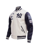 New York Yankees Retro Classic Off White Wool Varsity Jacket