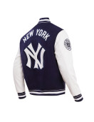 New York Yankees Retro Classic Off White Wool Varsity Jacket