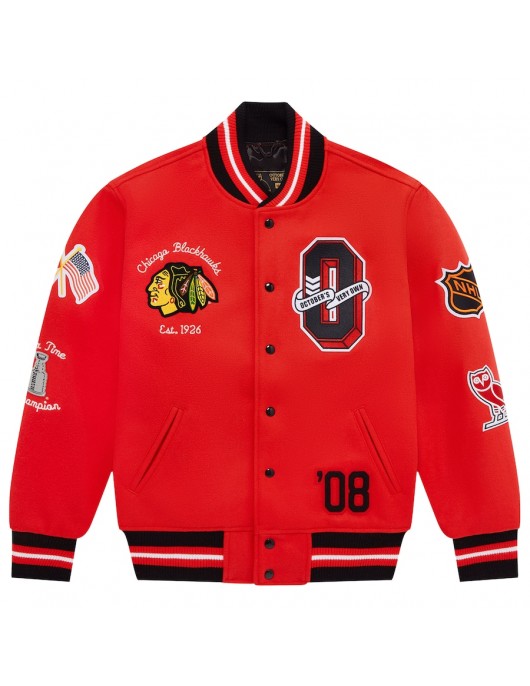 OVO Chicago Blackhawks Varsity Jacket