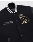 OVO Collegiate Black Wool Varsity Jacket