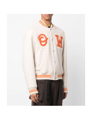 OW Logo-Patch Off-White Varsity Jacket