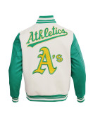 Oakland Athletics Retro Classic Off White Wool Varsity Jacket