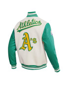 Oakland Athletics Retro Classic Off White Wool Varsity Jacket