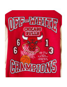 Off-White Chicago Bulls Full-Snap Wool and Leather Varsity Jacket