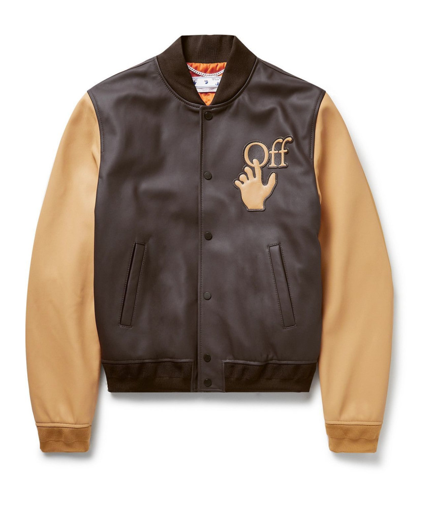 Women's Wool And Leather Varsity Jacket by Off-white