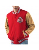 Ohio State Buckeyes Red and Brown Varsity Jacket