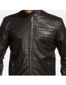 Onyx Black Leather Biker Jacket
