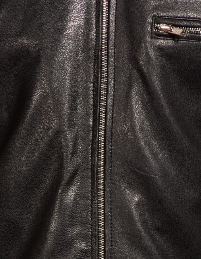 Onyx Black Leather Biker Jacket