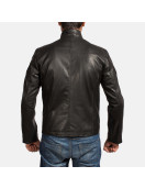 Onyx Black Leather Biker Jacket