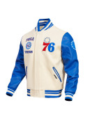 Philadelphia 76ers Retro Classic Off White Wool Varsity Jacket