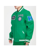 Philadelphia Eagles Crest Emblem Kelly Green Varsity Wool Jacket