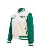 Philadelphia Eagles Retro Classic Cream And Green Varsity Jacket