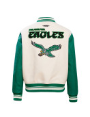 Philadelphia Eagles Retro Classic Cream And Green Varsity Jacket