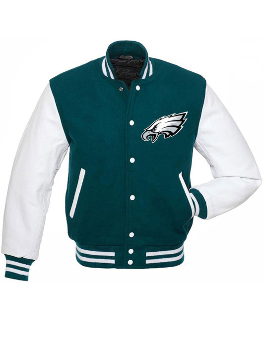 Philadelphia Eagles Varsity Green and White Jacket