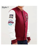 Philadelphia Phillies Letterman Burgundy and White Jacket