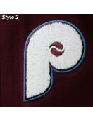 Philadelphia Phillies Letterman Burgundy and White Jacket