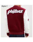 Philadelphia Phillies Letterman Burgundy and White Jacket