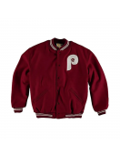 Philadelphia Phillies Maroon Wool Varsity Jacket