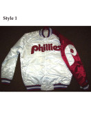 Philadelphia Phillies Purple and White Satin Jacket