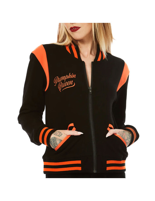 Pumpkin Queen Black Varsity Jacket