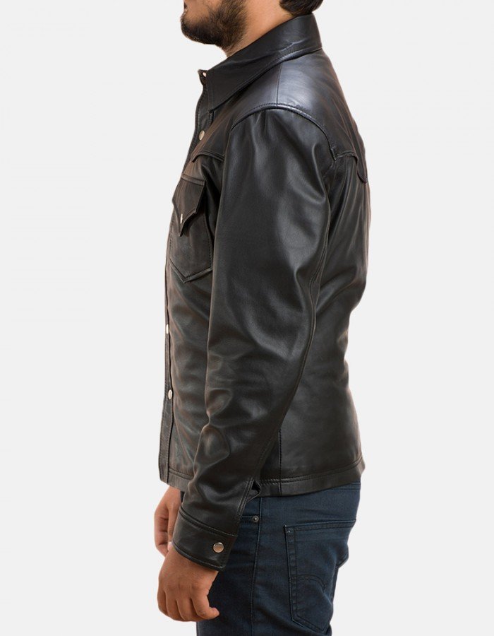 Ranchson Black Leather Shirt