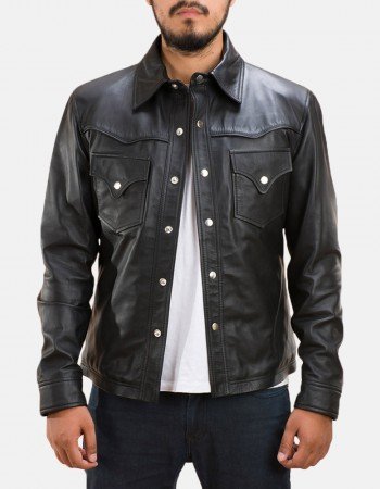 Ranchson Black Leather Shirt