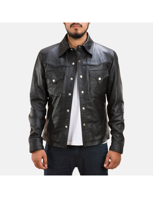 Ranchson Black Leather Shirt