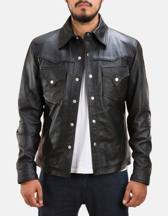 Ranchson Black Leather Shirt