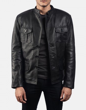 Ray Cutler Black Leather Blazer