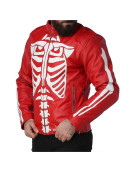 Red Skeleton Real Leather Jacket