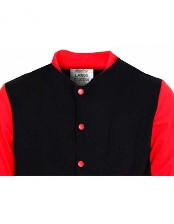 Red and Black Letterman Bomber Varsity Jacket