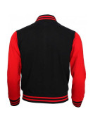 Red and Black Letterman Bomber Varsity Jacket