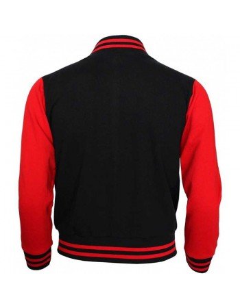 Red and Black Letterman Bomber Varsity Jacket