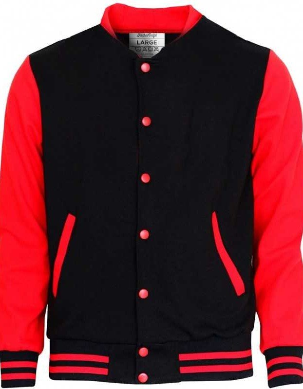 Red and Black Letterman Bomber Varsity Jacket Red and Black Letterman Bomber Varsity Jacket