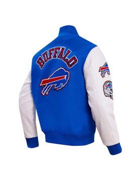 Royal/White Buffalo Bills Animal Print Varsity Jacket
