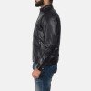 Rustic Black Leather Biker Jacket