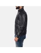 Rustic Black Leather Biker Jacket